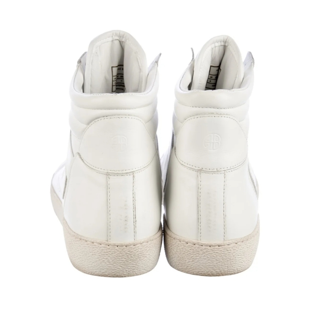 Anine Bing HAYDEN Women's White High-Top Leather Sneakers Sz 9 - Picture 8 of 9